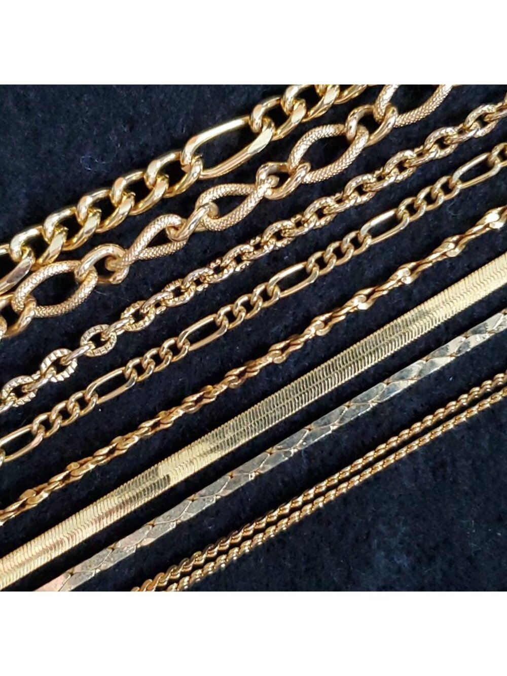 Gold Tone Bracelet Lot of 8 Chain 6-7.5" Vintage